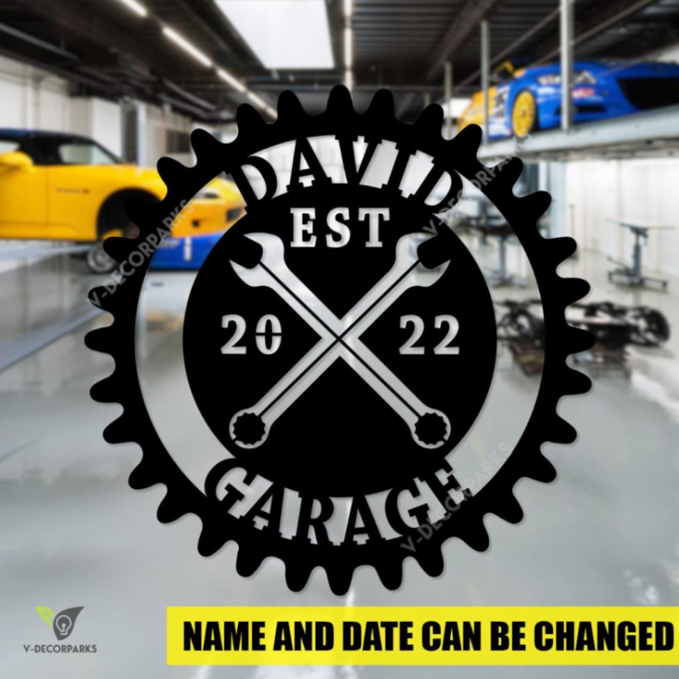 Custom Wrench Garage Metal Sign, Car Garage Inner Artwork For Dad