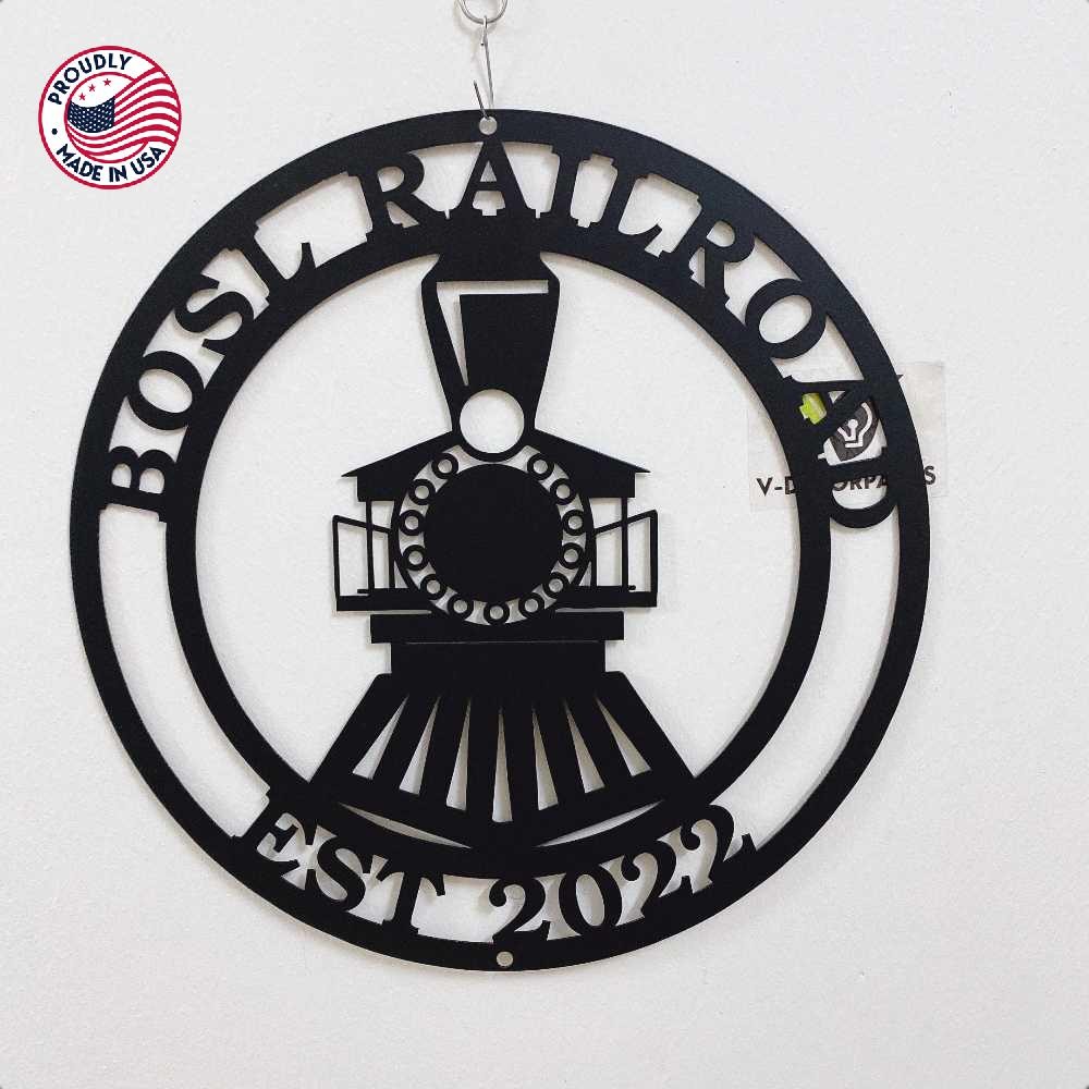 Personalized Train Metal Sign, Train Sign, Train Wall Art, Custom Metal