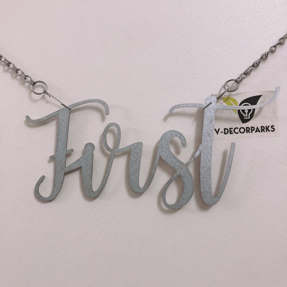 First Metal Words Art, Wall Decor, Metal Decor, Metal Words, Metal Wall ...