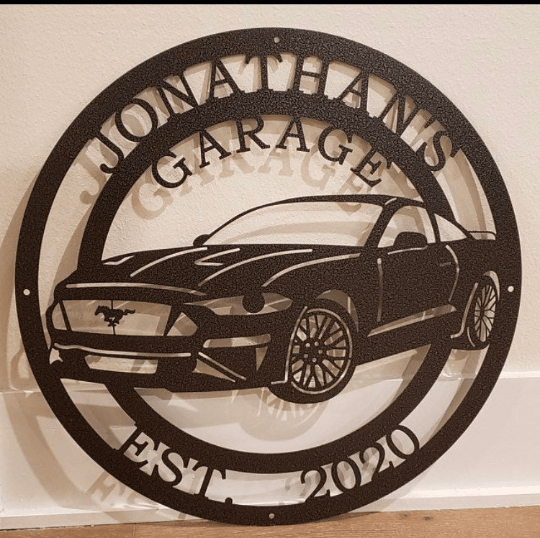 2000s Mustang Sports Car Sign, Cut Metal Sign, Metal Wall Art, Metal House Sign