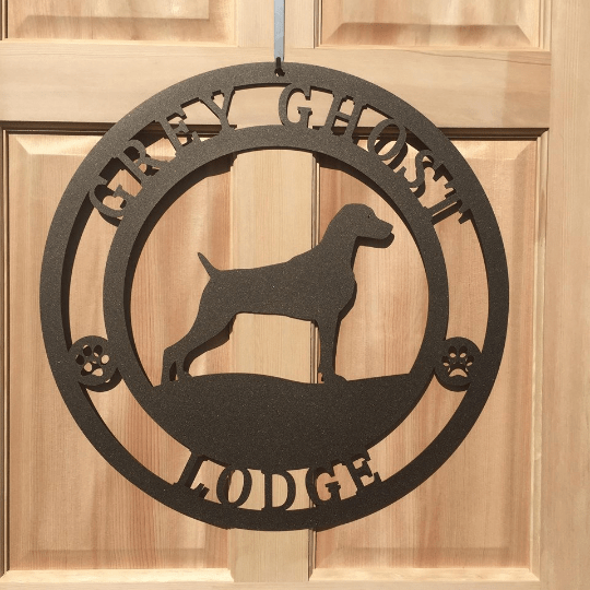 Personalized Weimaraner Dog Sign, Cut Metal Sign, Metal Wall Art, Metal House Sign