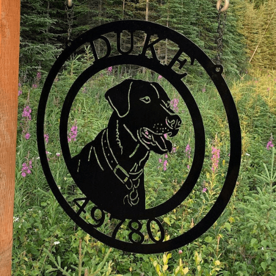Labrador Retriever Dog Metal Sign, Cut Metal Sign, Metal Wall Art, Metal House Sign