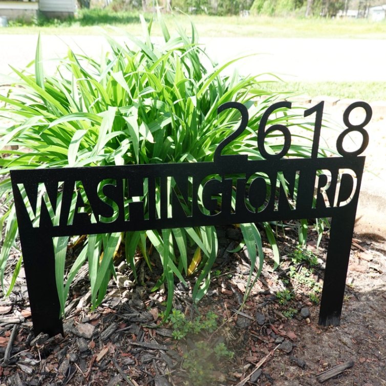 Lawn Address Monogram Metal Sign, Custom Address Sign, Address Sign Pamotee