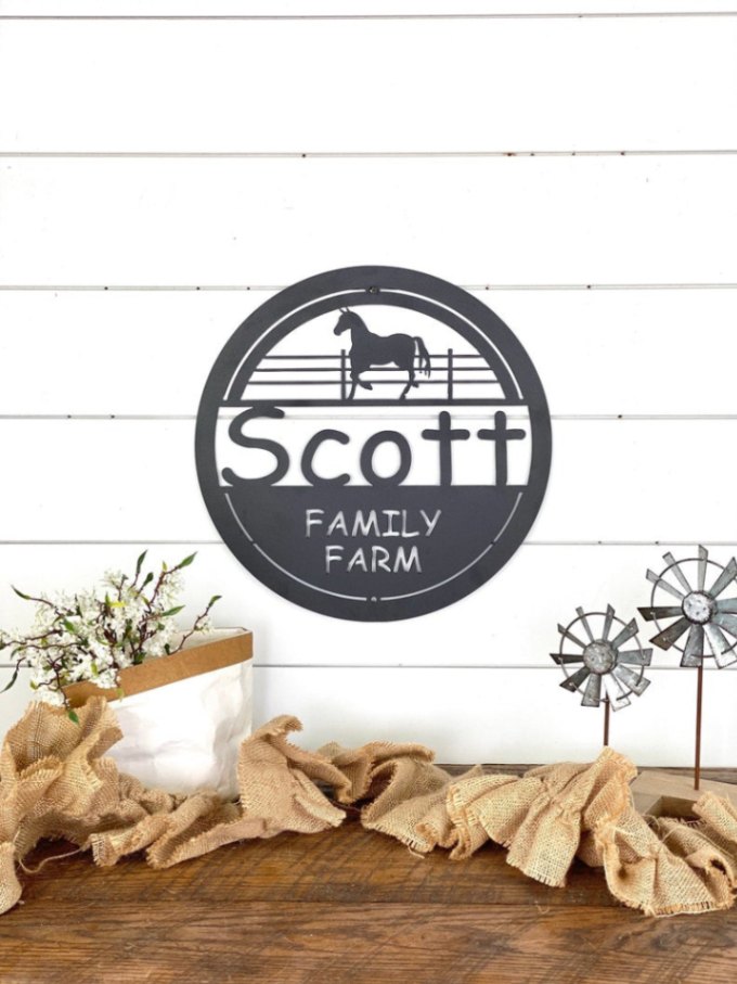 Horse Family Name Sign Farmhouse Welcome Sign Ranch Sign Horse Decor horse-family-name-sign-farmhouse-welcome-sign-ranch-sign-horse-decor