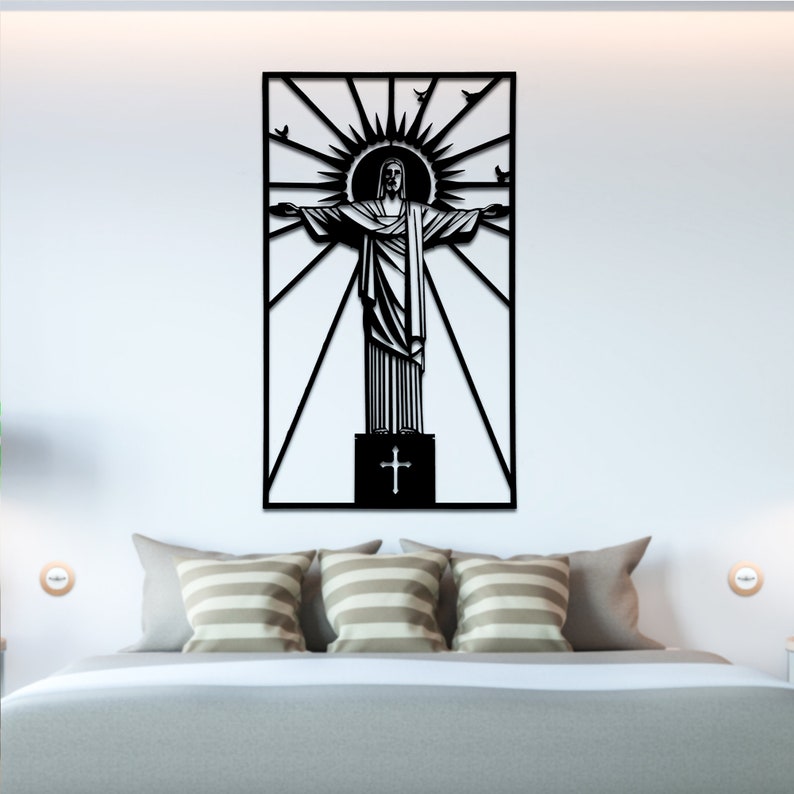 Jesus Metal Wall Art; Religious Metal Wall Decor, Aesthetic Design