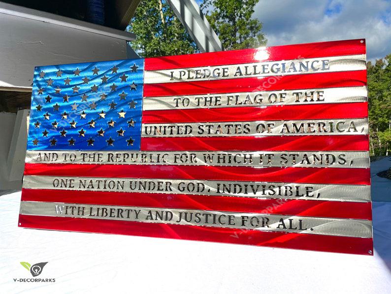 American Flag, American Flag Sign ,us Flag, Pledge Of Allegiance, American Flag Wall Sign