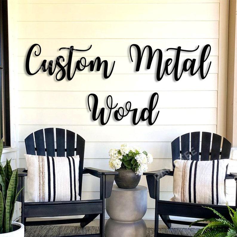 Custom Metal Word Wall Art , Custom Lettering Metal Sign, Metal Vintage Sign Wall, Personalized Custom Metal Lettering, Gift Word Art
