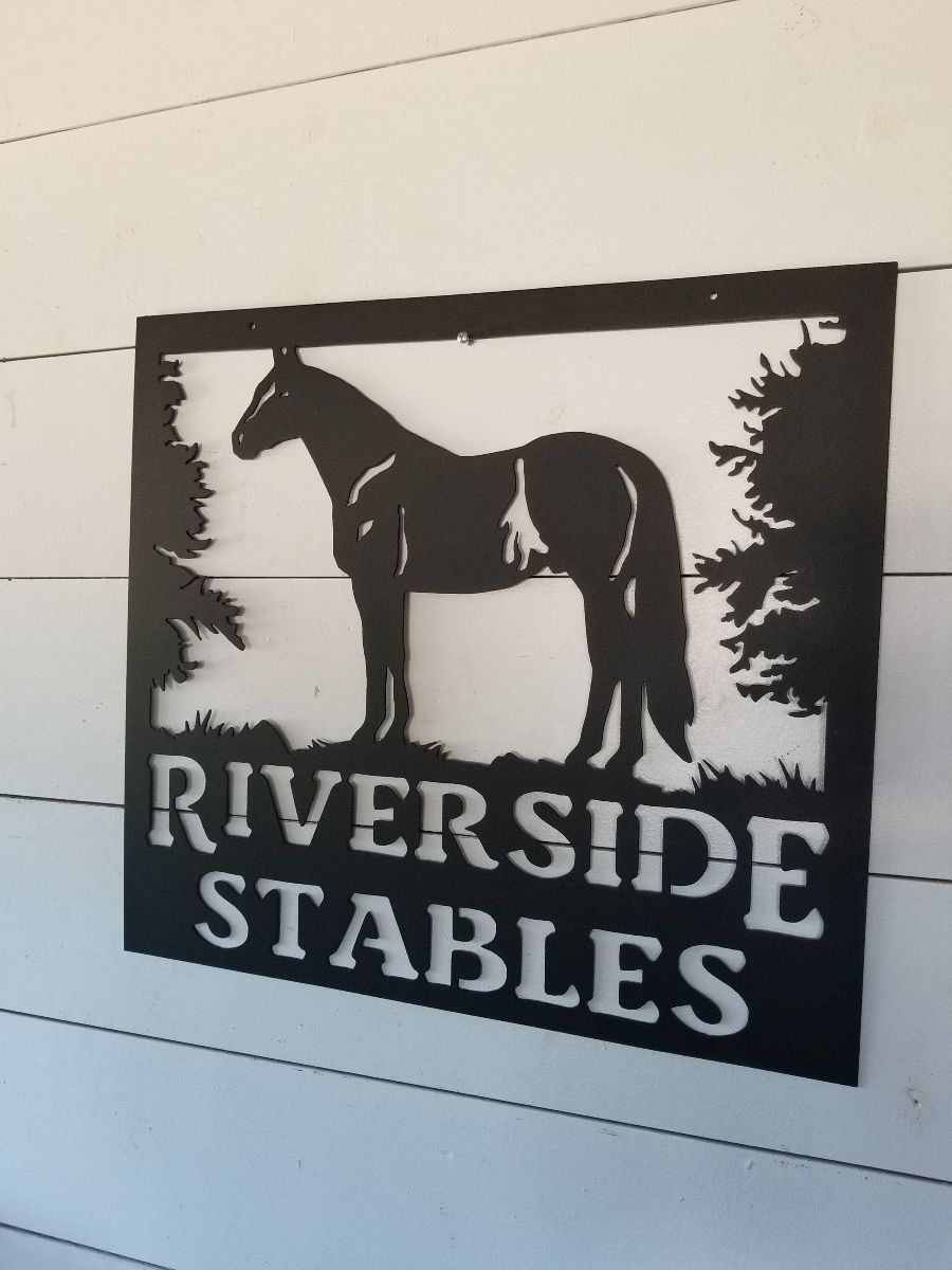 Metal Quarter Horse Sign, Indoor Or Outdoor Metal Horse Sign Pamotee