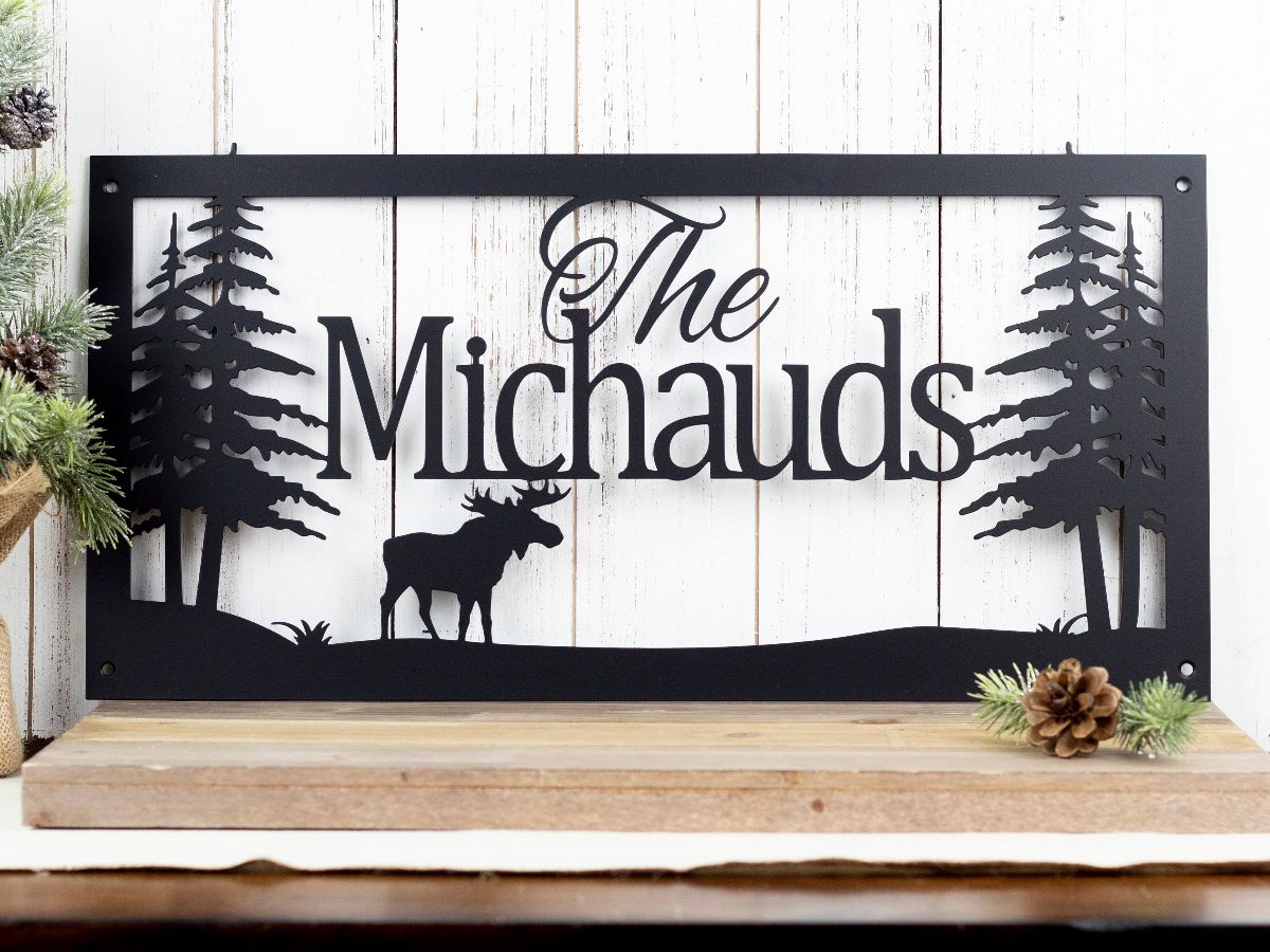 Custom Name Metal Sign, Family Name, Personalized Sign, Outdoor Sign, Name Sign, Metal Wall Art, Family Sign, Moose