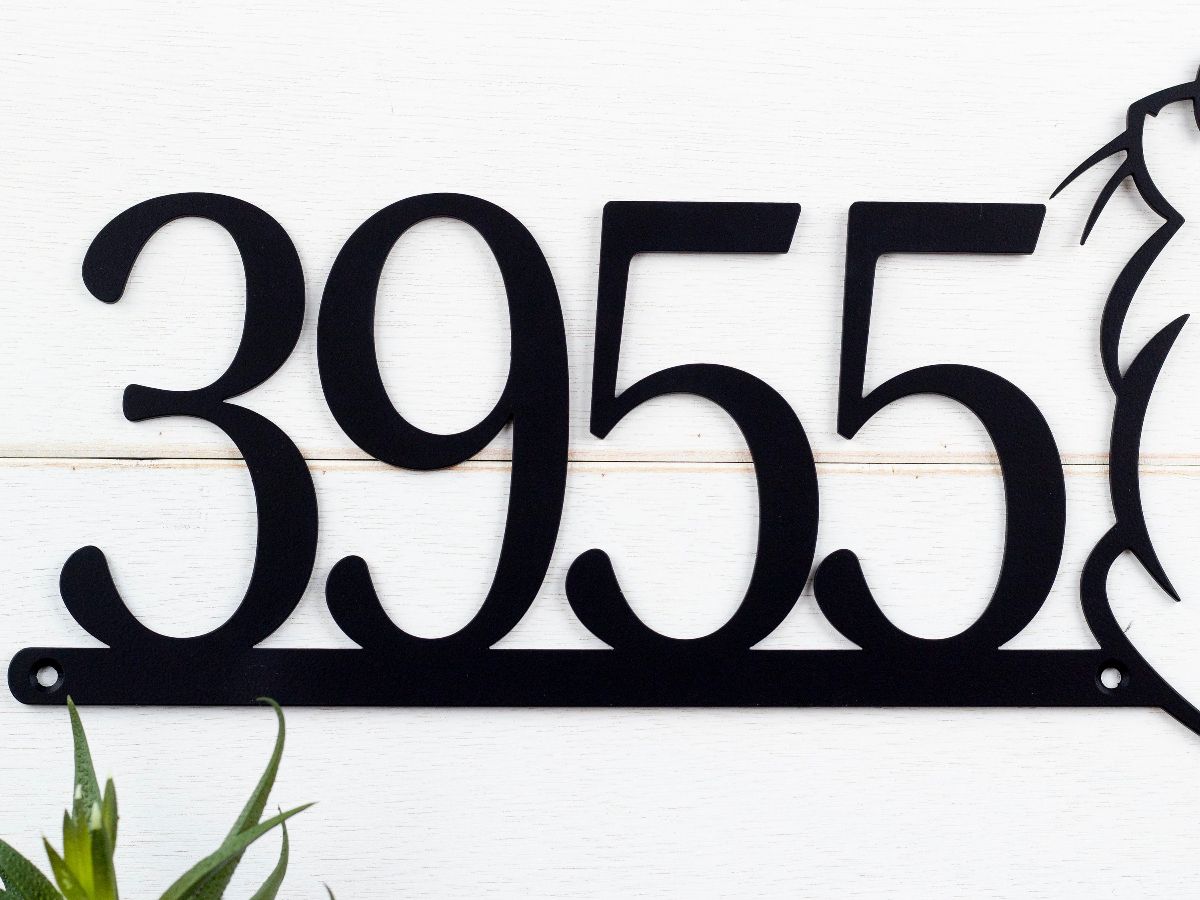 Cat House Number Metal Sign, Address Sign, Custom Sign, House Numbers