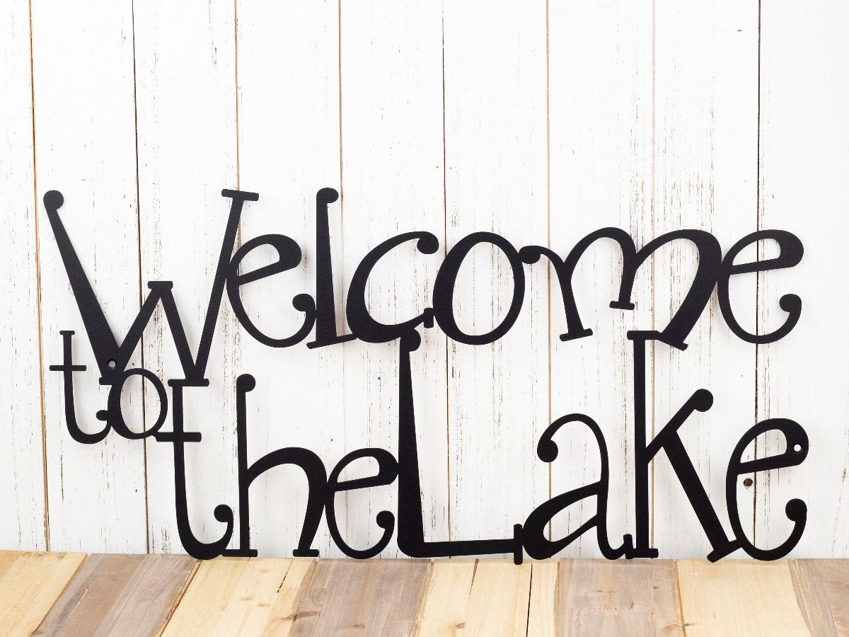 To The Lake Metal Sign, Lake House Decor, Metal Wall Art