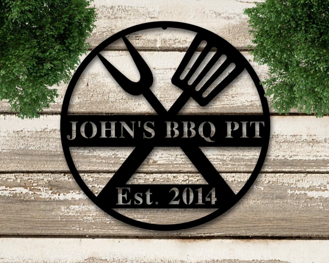 Personalized Bbq Sign, Grilling Gifts, Outdoor Kitchen Metal Sign, Personalized Metal Sign, Grill Gifts For Dad, Metal Sign For Outdoors