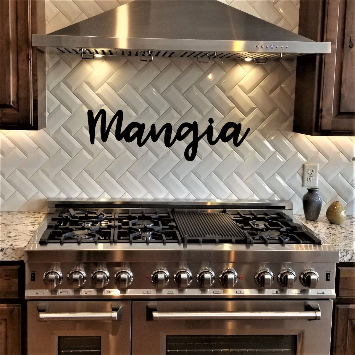 Mangia Sign Kitchen Metal Wall Art, Mangia Kitchen Sign, Italian Kitchen Decor, Eat Sign Kitchen Wall Decor, Italian Gifts Wall Words