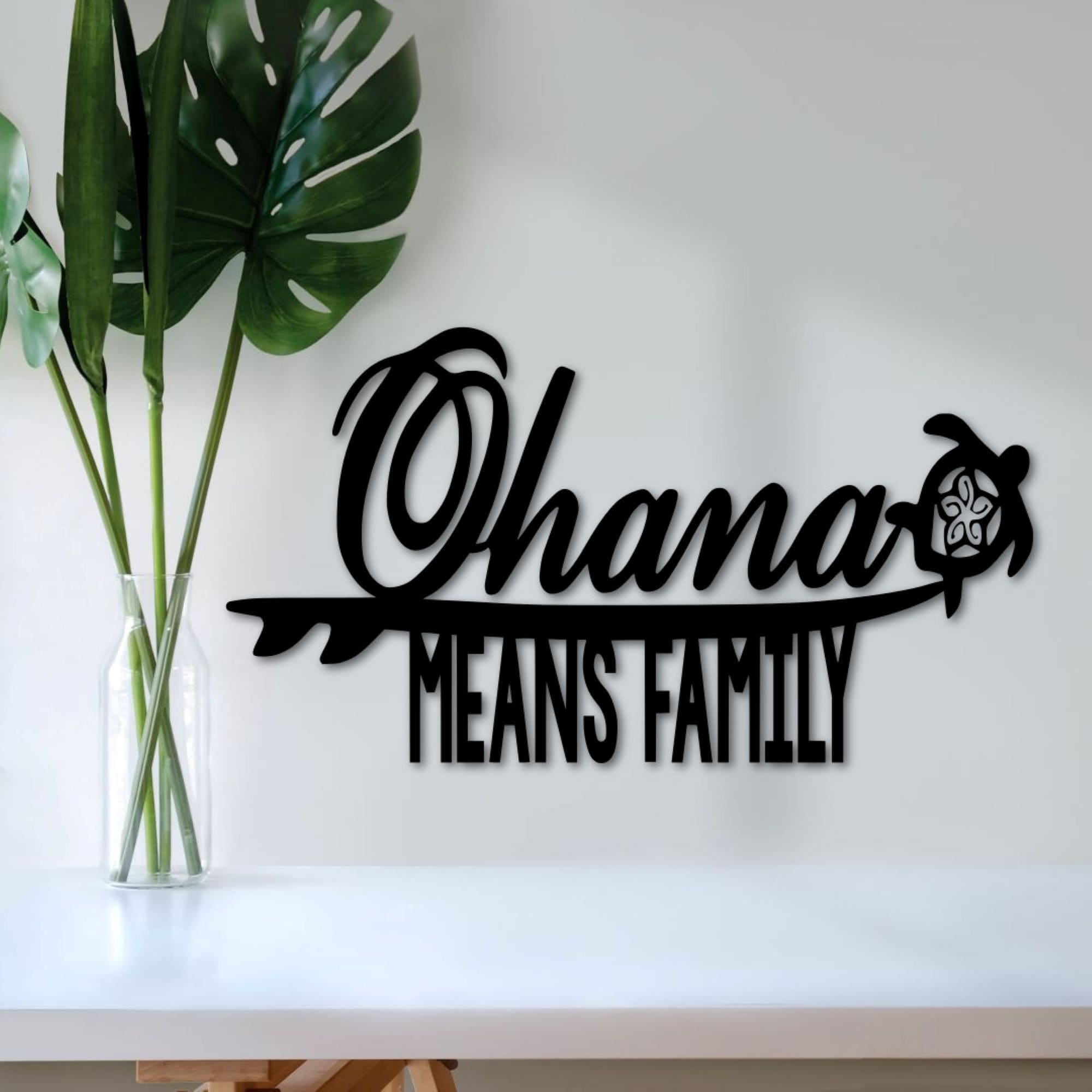 Metal Ohana Sign, Wall Decor, Ohana Means Family Hawaiian Decor, Hawaii Saying, Hawaiian Art, Metal Word Art, Family Sign From Hawaii