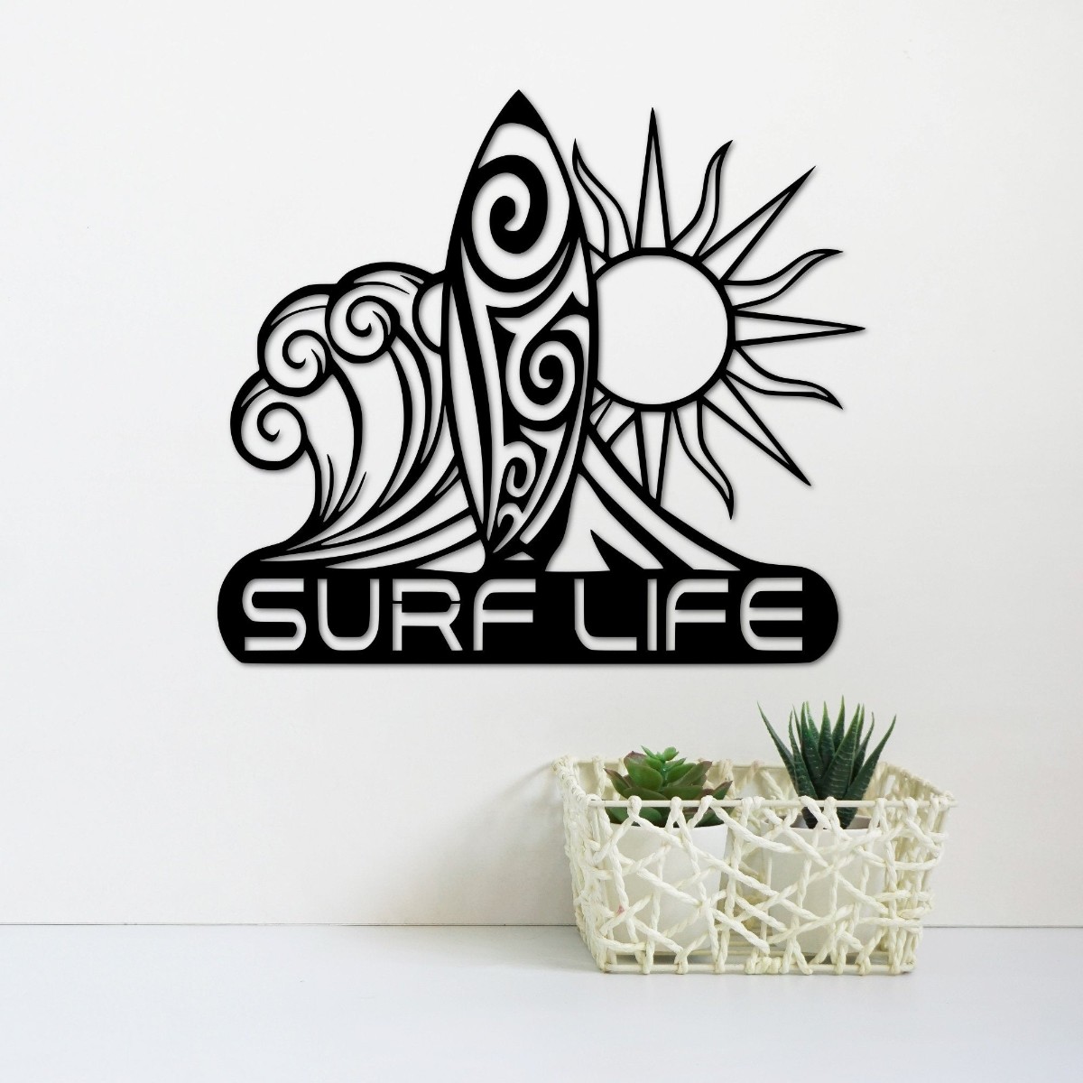 Surf Life Sign, Ocean Decor, Metal Surfing Sign, Surf Art, Surfboard Wall Art, Surfing Gift, Beach House Decor, Metal Surfboard Sign