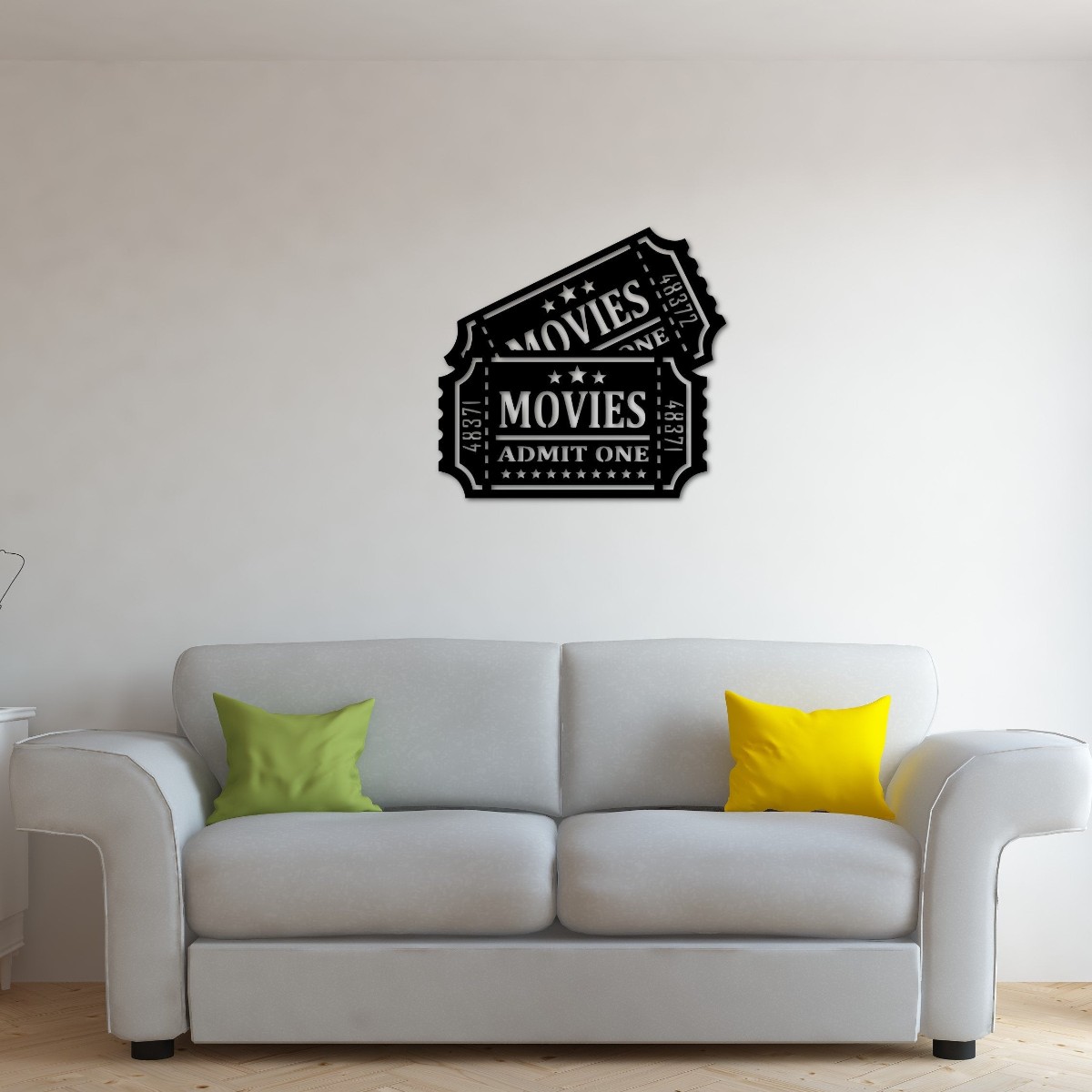 Metal Movie Tickets Sign, Movie Theater Decor, Admit One Sign, Home Theater Gifts, Metal Wall Art, Movie Night Theater Room Props