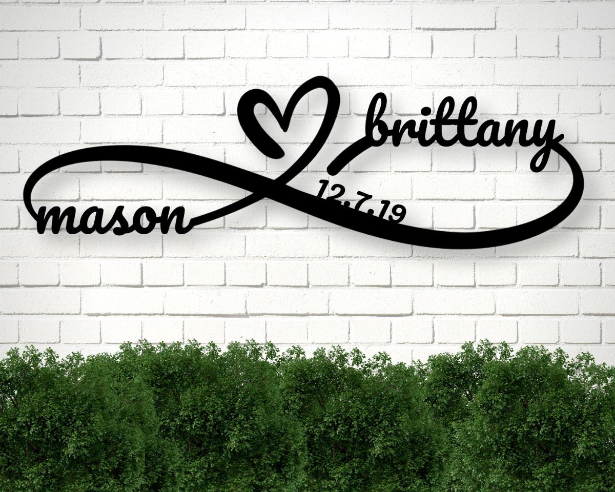 Personalized Metal Infinity Sign, Infinity Name Sign , Custom Metal Sign, Metal Art, Anniversary Gift, Newly Engaged Gift, Housewarming Gift
