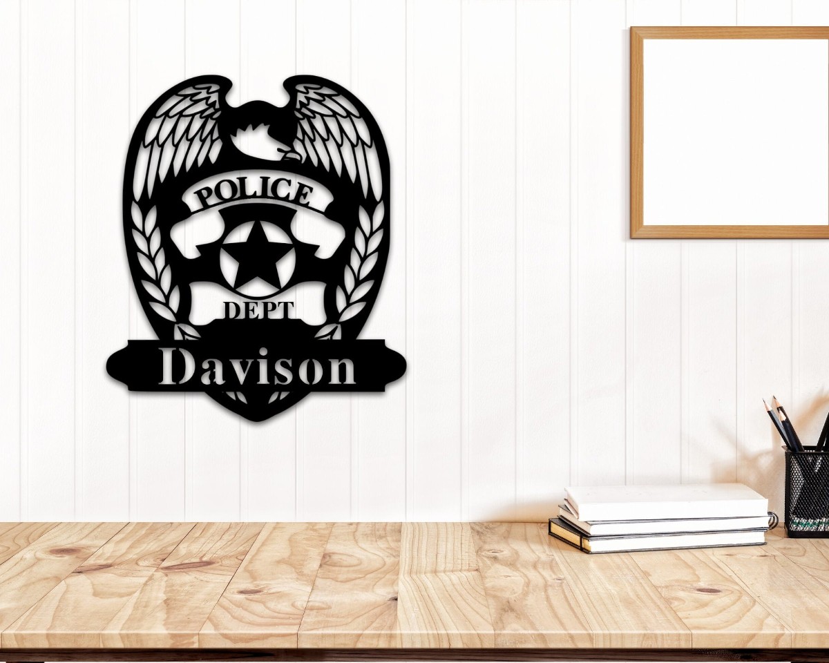 Sheriff Deputy Sign With Last Name, Personalized Cop Gift, Personalized Police Officer Badge Name Sign, Cops, Police Academy Graduation Gift