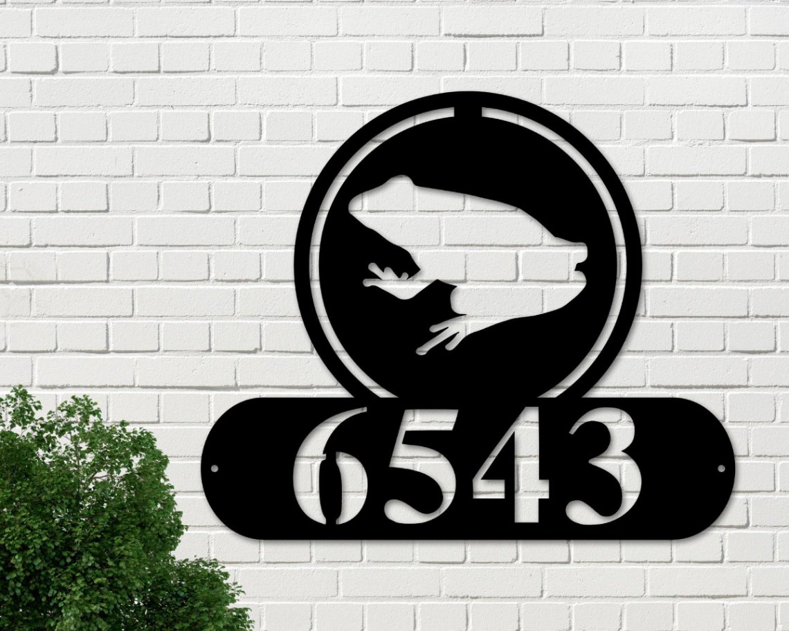 Frog Address Sign, Frog Metal Sign, Metal Frog Sign, Tree Frog Sign