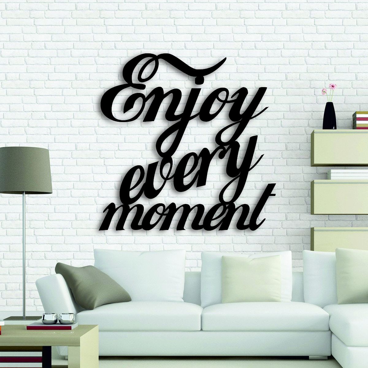 Enjoy Every Moment Metal Wall Art, Motivational Wall Decor, Kitchen
