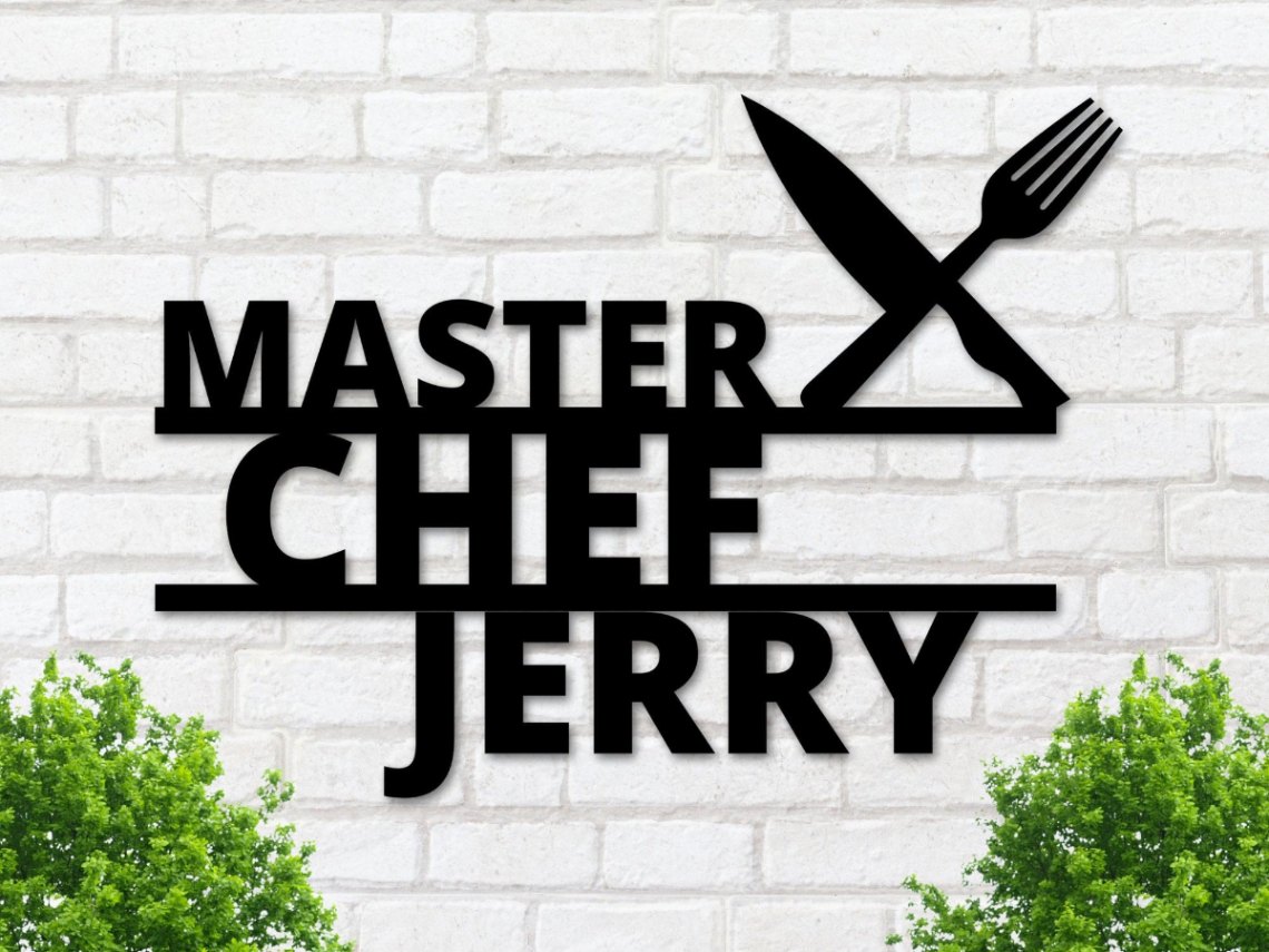 Personalized Master Chef Sign, Personalized Chef Sign, Personalized Kitchen Sign, Chef Sign, Kitchen Decor, Out Door Kitchen Metal Sign
