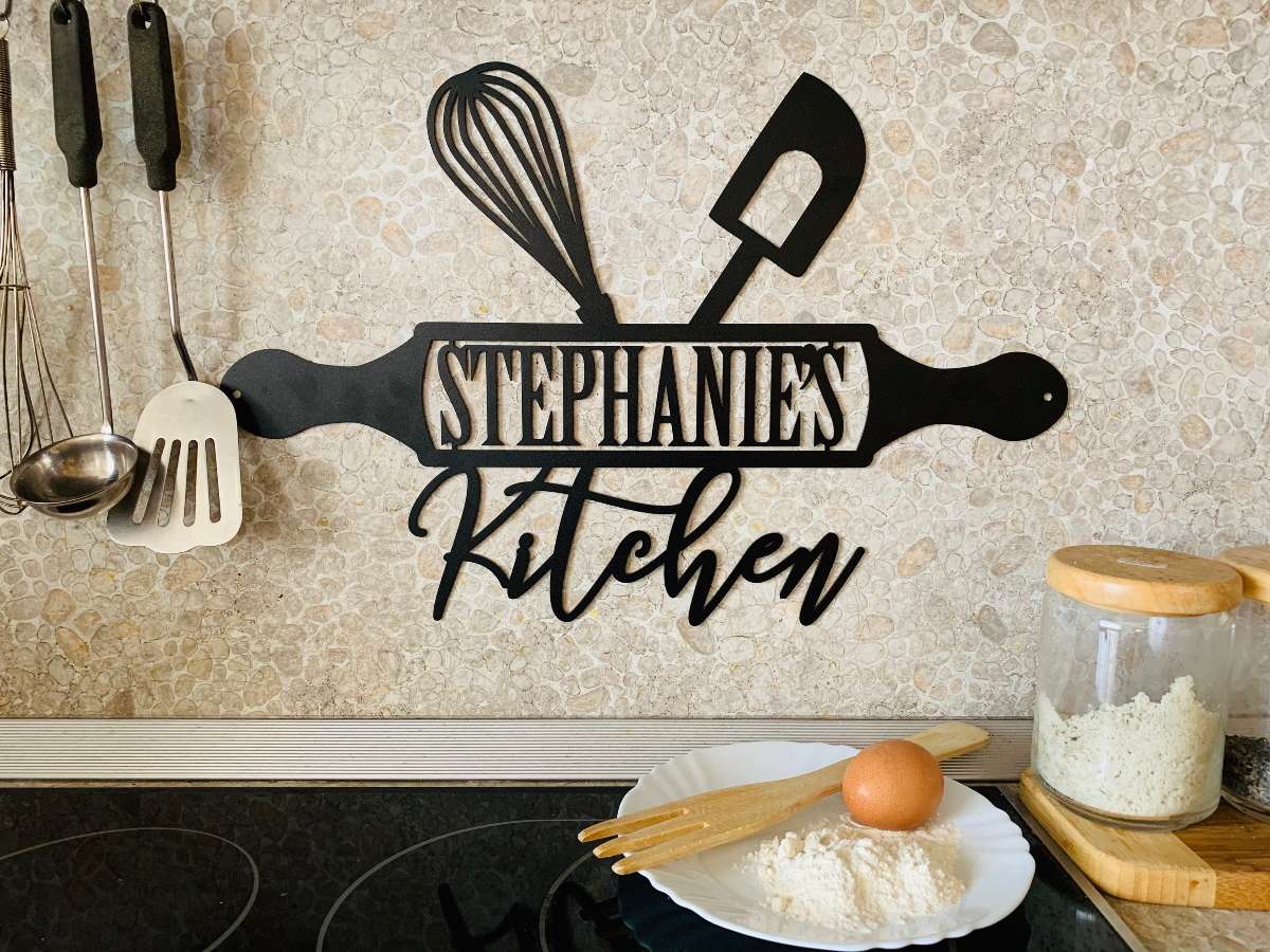 Personalized Metal Sign For Kitchen Custom Kitchen Name Sign Wall Art Decor Housewarming Cooking Lover Gift Moms Kitchen Gift For Grandma