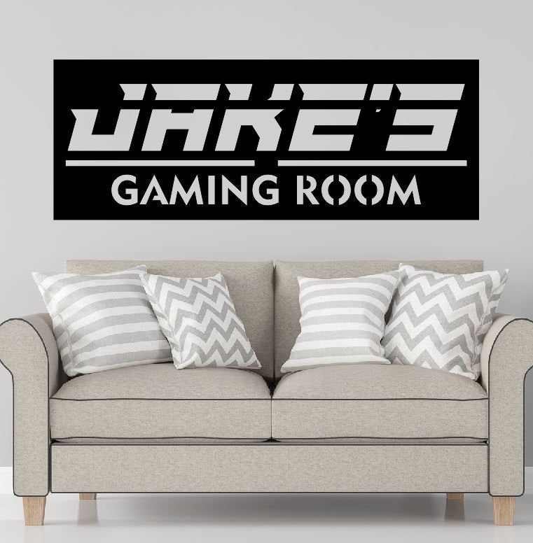 Personalized Gaming Room Sign, Bedroom Metal Art, Video Games Home Decor, Childrens Gift, Metal Wall Art