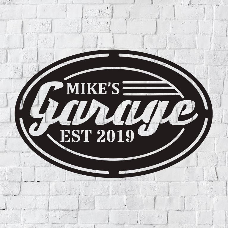 Personalized Garage Sign, Garage Metal Art, Garage Home Decor, Fathers Day Gift, Metal Wall Art