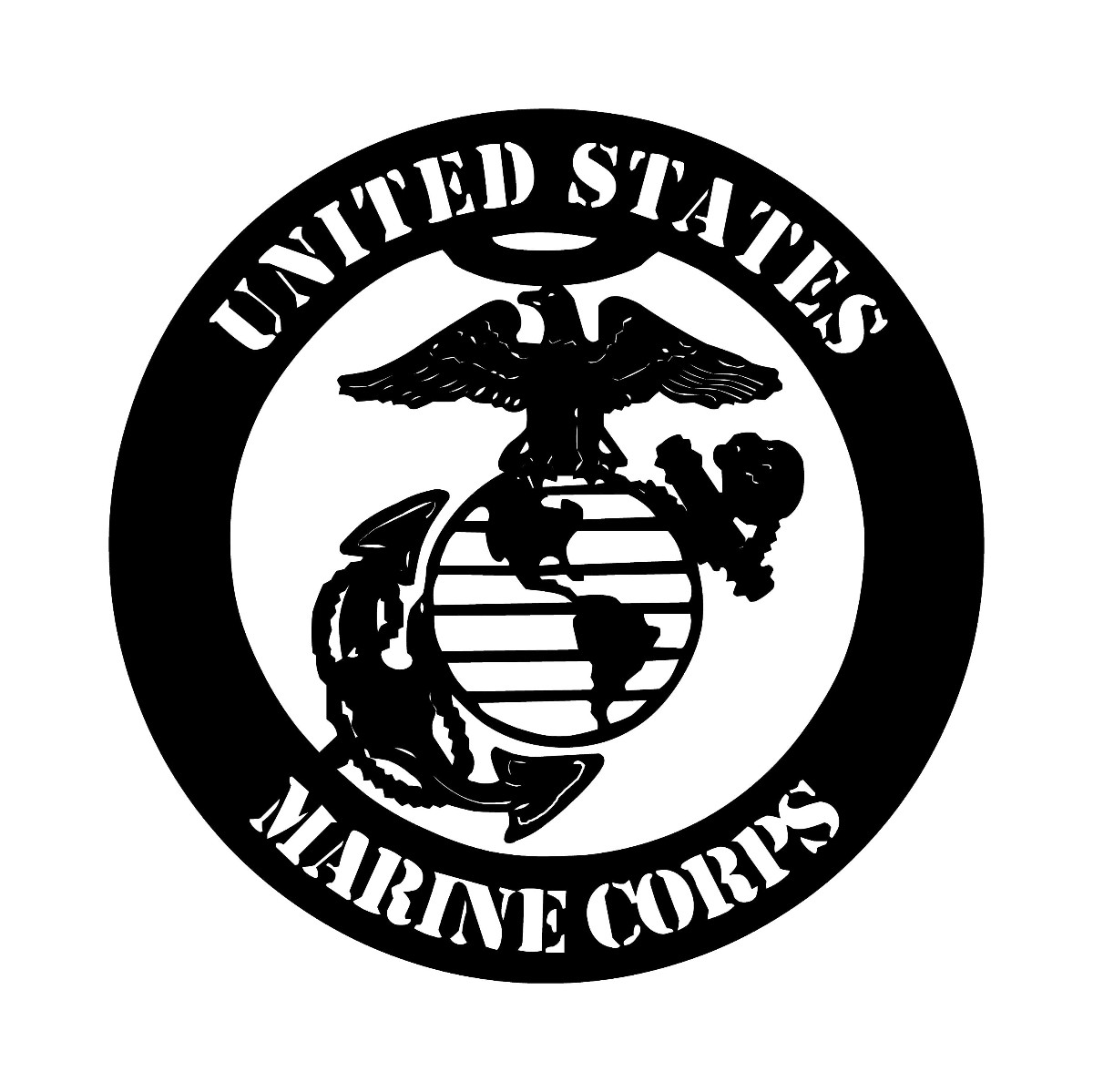 United States Marine Corps Metal Sign Cutout, Cut Metal Sign, Wall ...