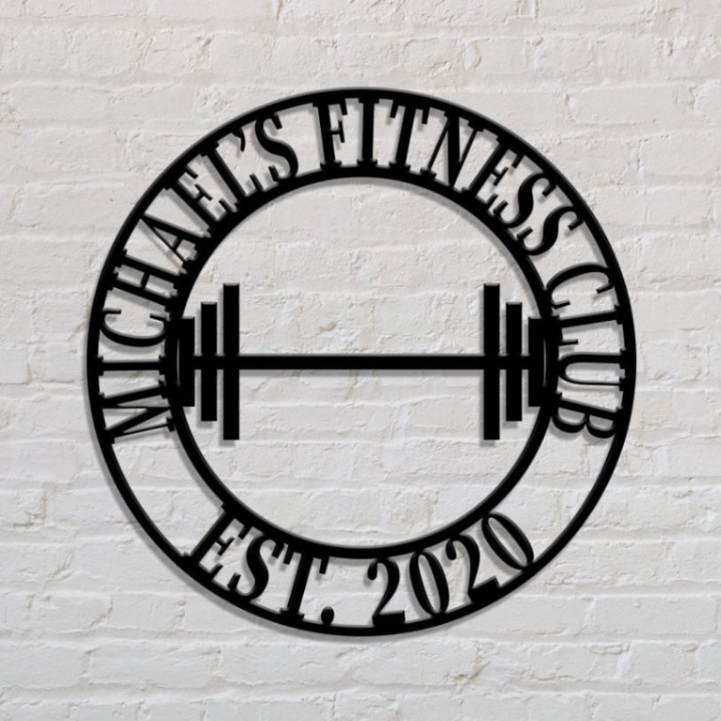 Gym Sign, Personalized Home Gym Sign, Custom Metal Gym Sign, Home Gym Sign, Cross Fit Sign, Metal Wall Decor, Metal Wall Art, Metal Sign