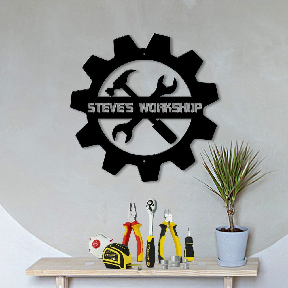 Personalized Woodshop, Workshop Metal Wall Art Sign, Work Shop Metal Sign, Work Shop Wall Art, Garage Wall Art Sign, Work Shop Sign