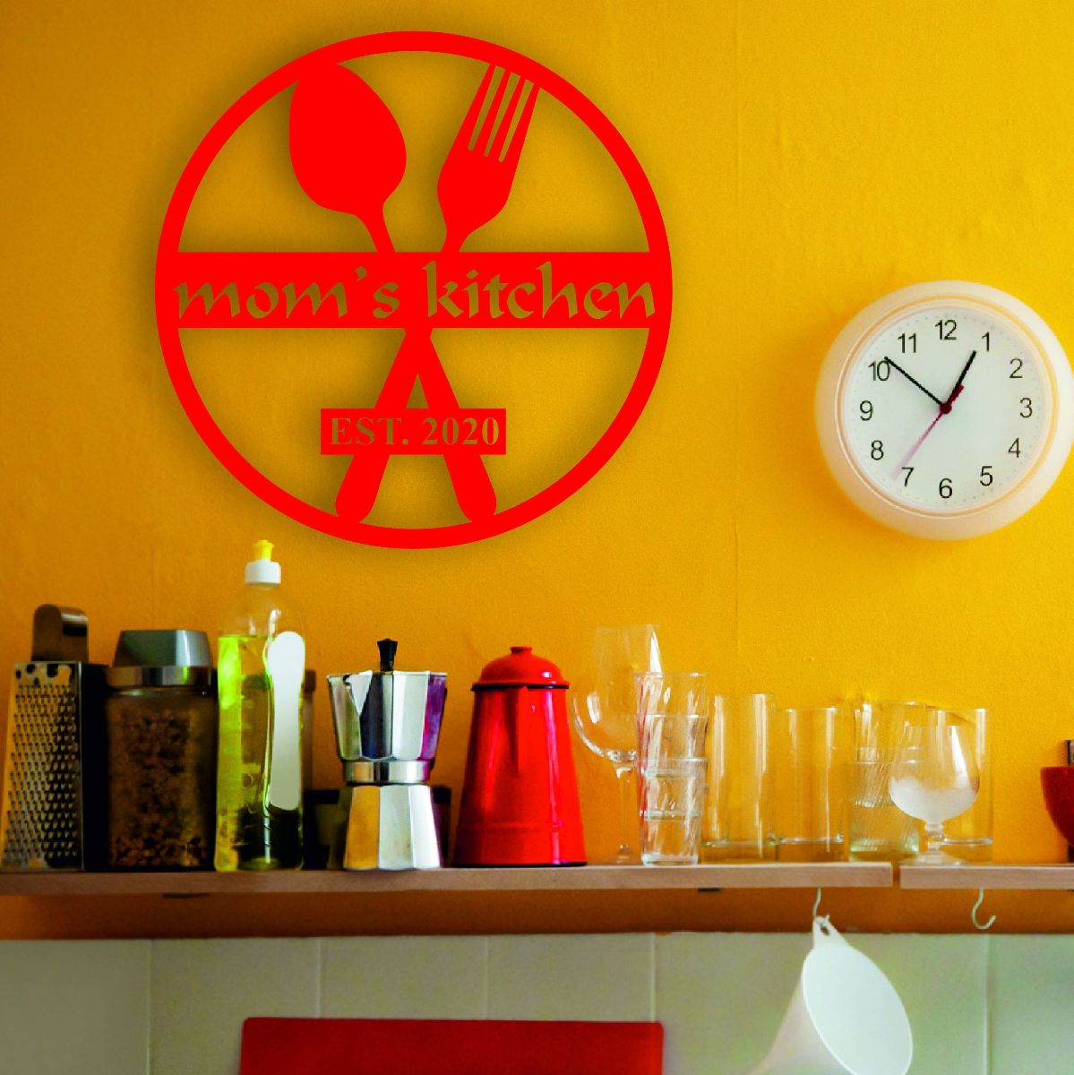 Custom Metal Sign For Kitchen, Mom's Kitchen Metal Sign, Personalized