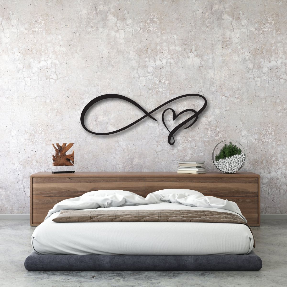 Metal Infinity Heart Sign - Metal Infinity Symbol And Heart Wall Decor - Love Valentine Gift Metalsign - Infinity Love Wedding Sign