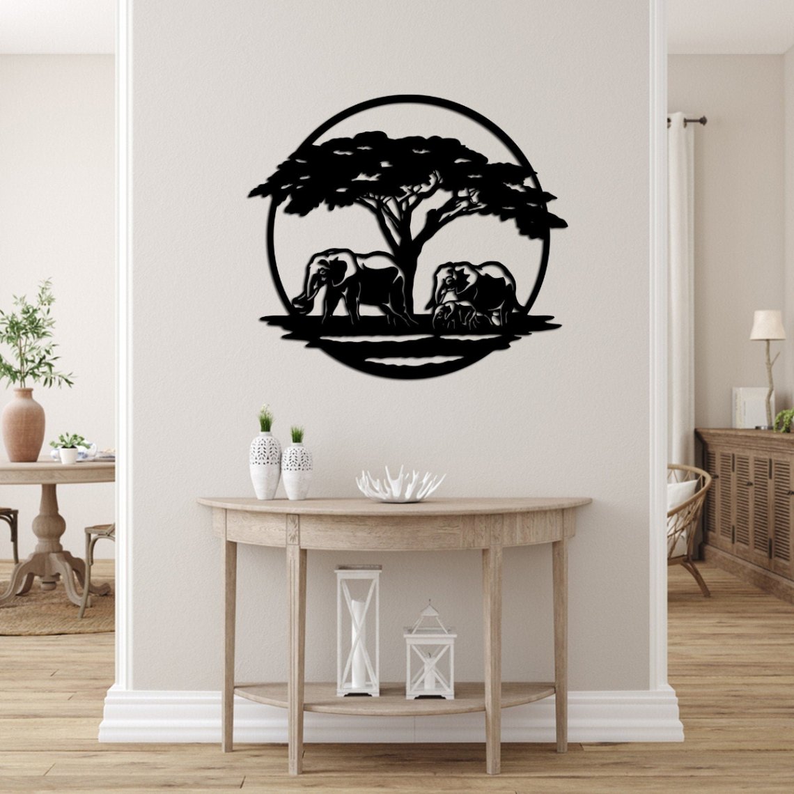 Elephant Metal Wall Art, Valentine's Day Gift, Metal Wall Sign, Metal