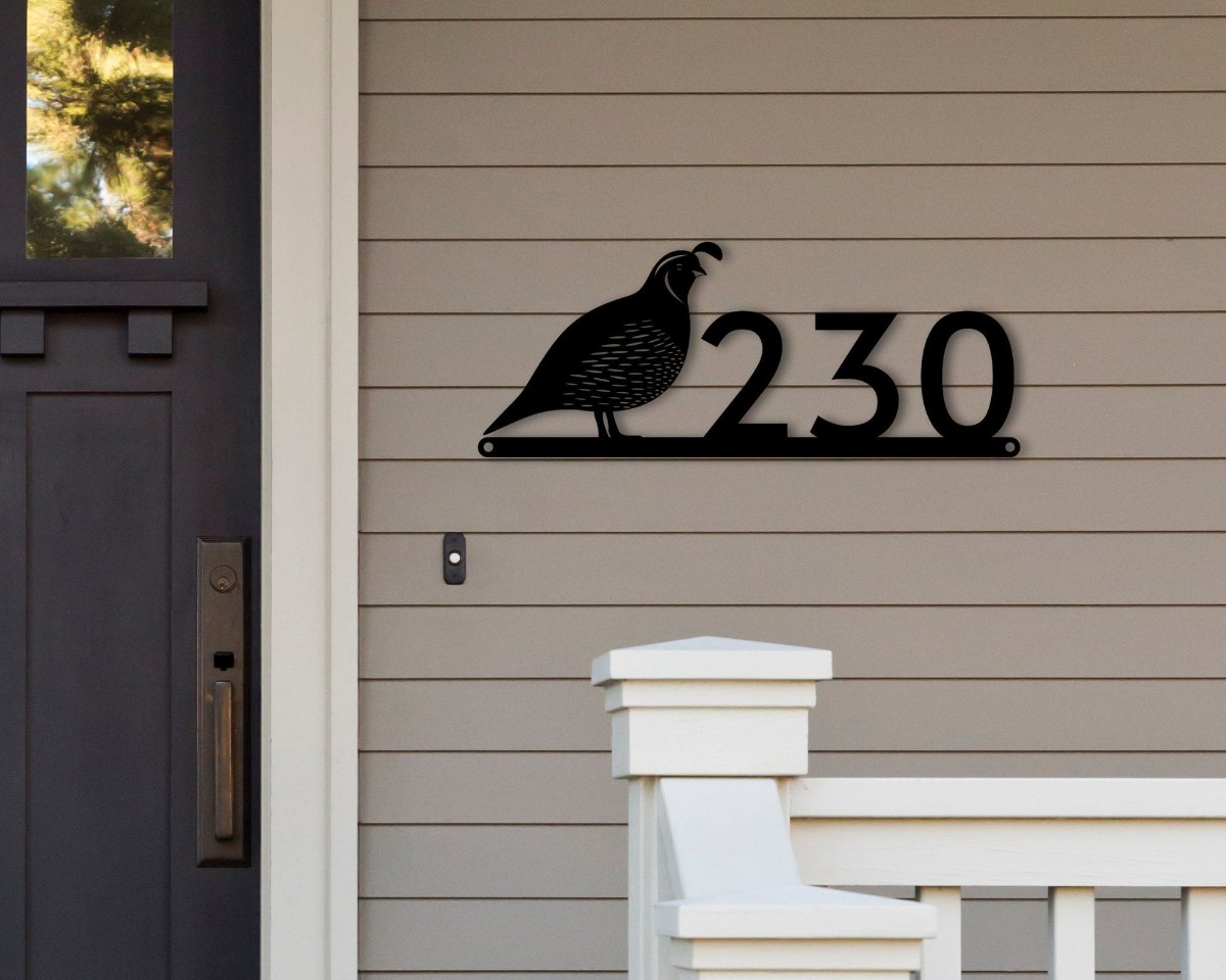 Quail Address Sign, Bird Sign, Bird Address Sign, Metal Address Sign, House Number Plaque