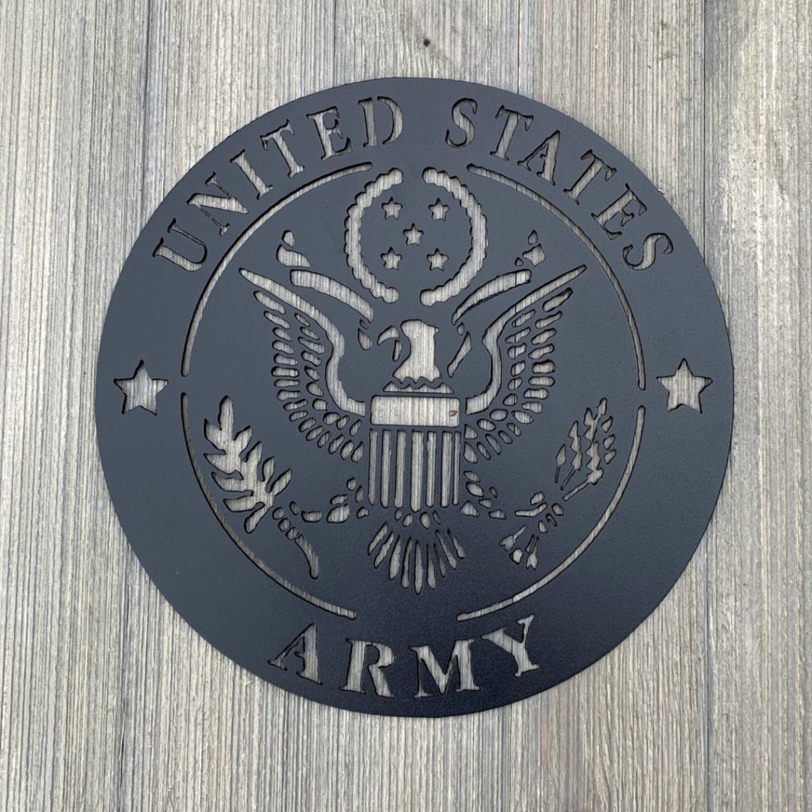 United States Army Metal Sign Cutout, Cut Metal Sign, Wall Metal Art