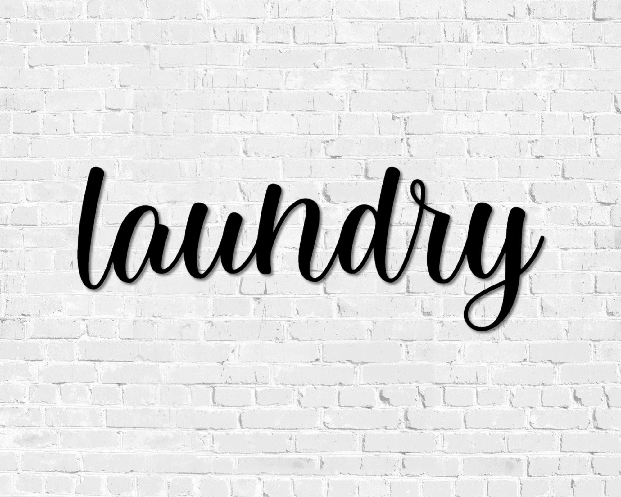 Laundry Metal Word Art, Kembara Script Word Art, Indoor Outdoor