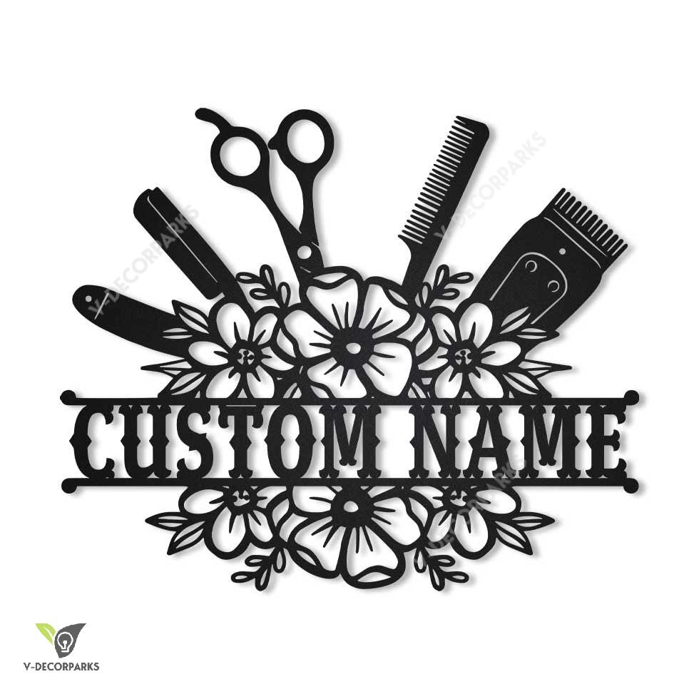Personalized Hair Stylist Metal Sign Art, Custom Hair Stylist Monogram Metal Sign, Hair Stylist Gifts, Job Gift, Hair Salon Gift