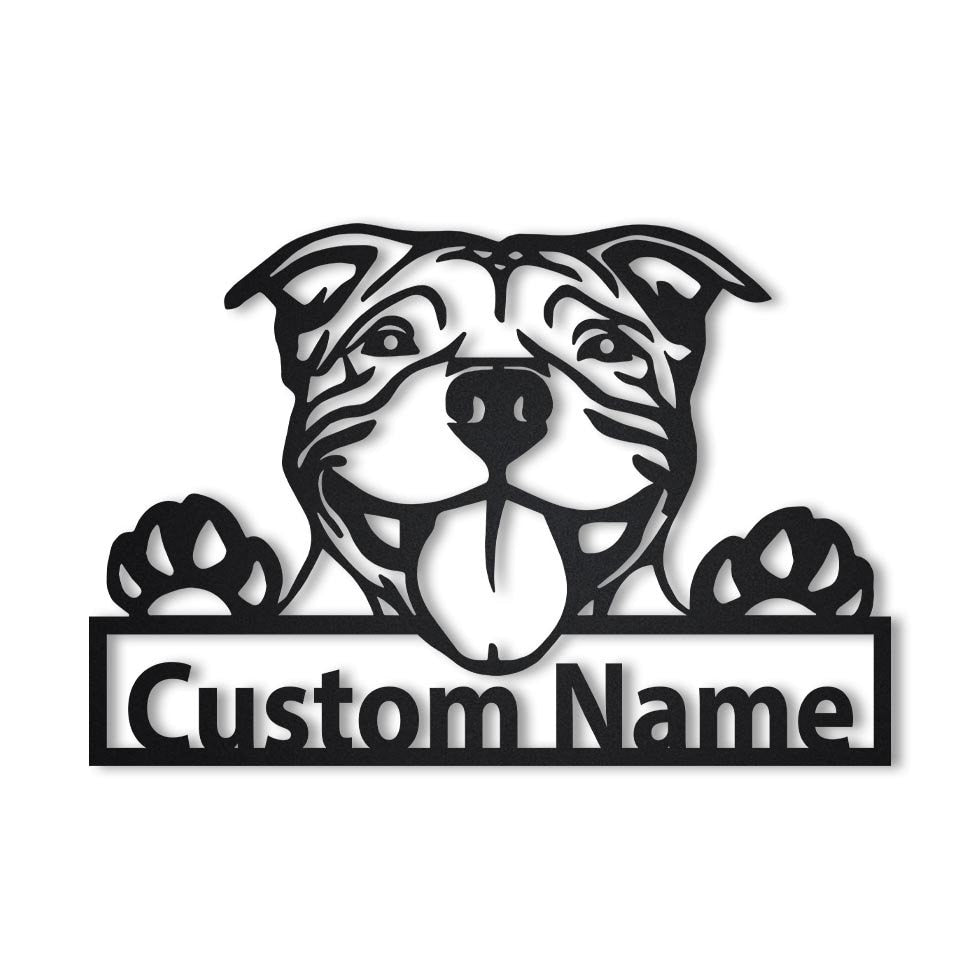 Personalized American Pit Bull Dog Metal Sign Art, Custom American Pit Bull Metal Sign, Pit Bull Dog Gifts, Dog Gift, Birthday Gift