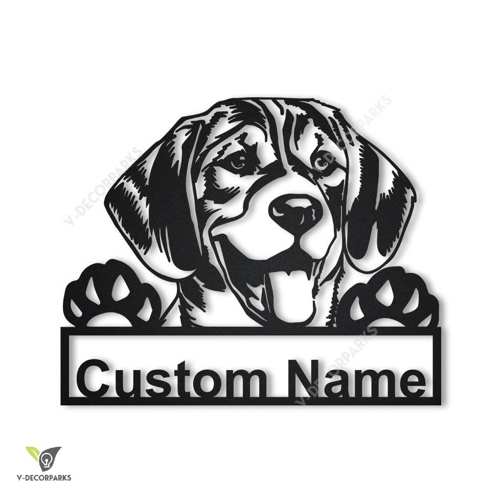 Personalized Beagle Dog Metal Sign Art, Custom Beagle Dog Metal Sign, Dog Gift, Birthday Gift, Animal Funny