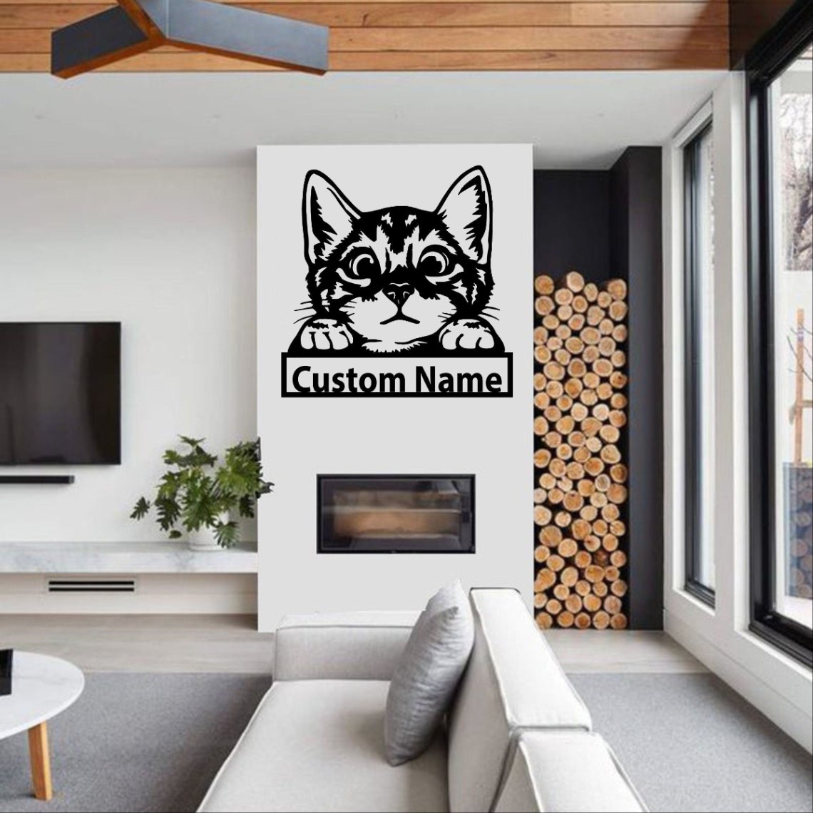Personalized Cute Cat Metal Sign, Metal Wall Art, Cat Decor, Office Wall Art, Housewarming Outdoor Metal Sign, Gifts Cat Lover