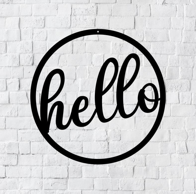 Hello Metal Wall Art Hello Wall Decor Metal Wall Decor Home Decor hello-kitty-sanrio-coloring-icons-image-quick-sketch-free