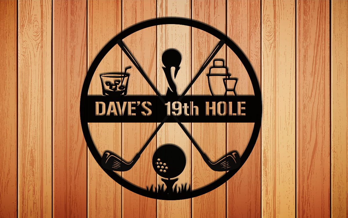 Personalized Golf Sign, Golf Decor, Golf Wall Art, 19th Hole Sign, Metal Golf Sign, Golf Gifts For Men, Man Cave Sign, Fathers Day Gift