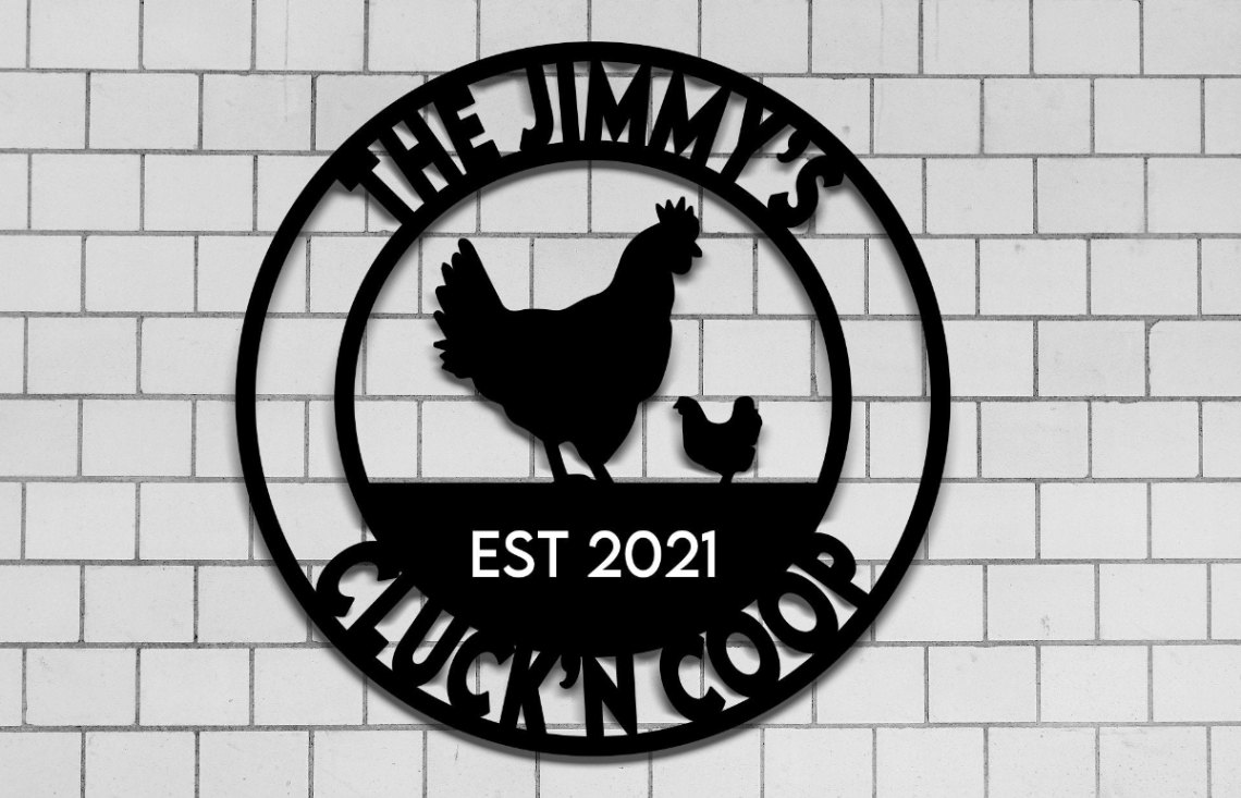 Cluck'n Coop Sign, Our Little Coop Sign, Metal Sign, Metal Chicken Coop
