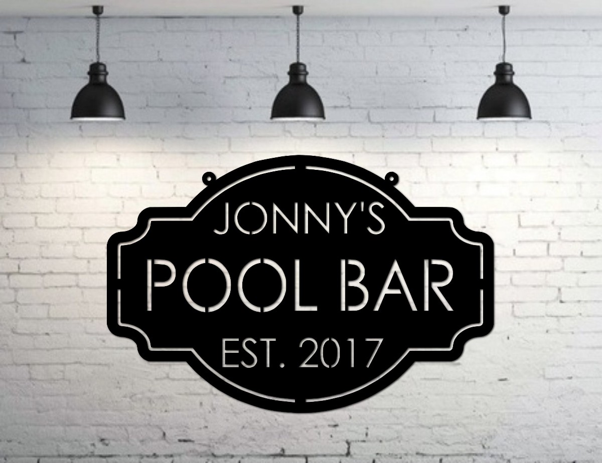 Personalized Vintage Metal Bar Sign - Established Wall Decor - Personalized Bar Sign - Lounge - Tap