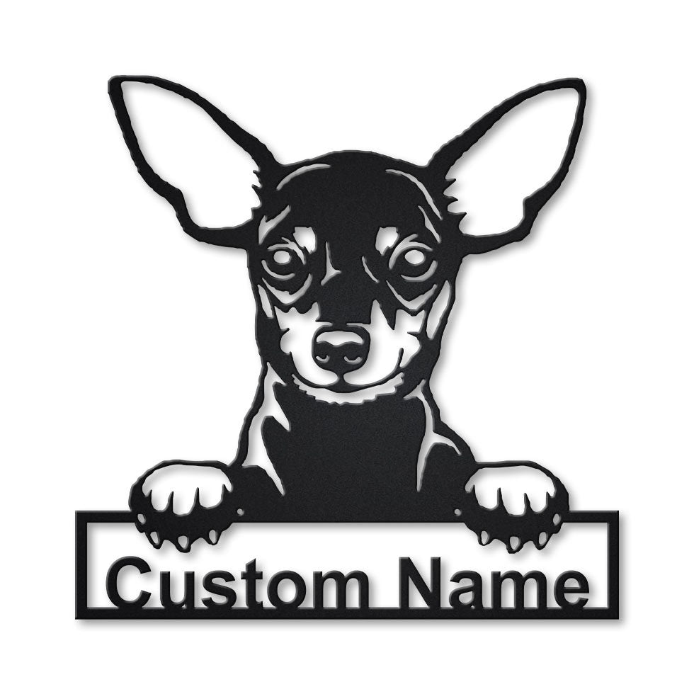 Personalized Miniature Pinscher Dog Metal Sign Art, Custom Miniature