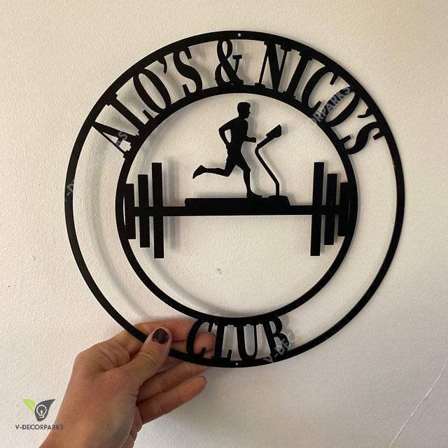 Personalized Gym Name Sign - Cross Fit Sign - Custom Muscle Name Sign - Metal Wall Art, Outdoor Gym Sign - Custom Metal Gym Sign - Home Gym