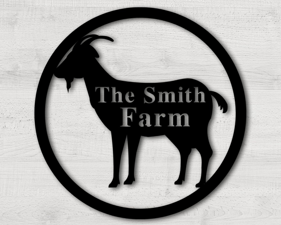 Goat Farm Metal Sign, Custom Goat Sign, Personalized Goat Barn Sign, Goat Metal Wall Art, Goat Farmer Gift, Farmhouse Decor, Goat Ranch