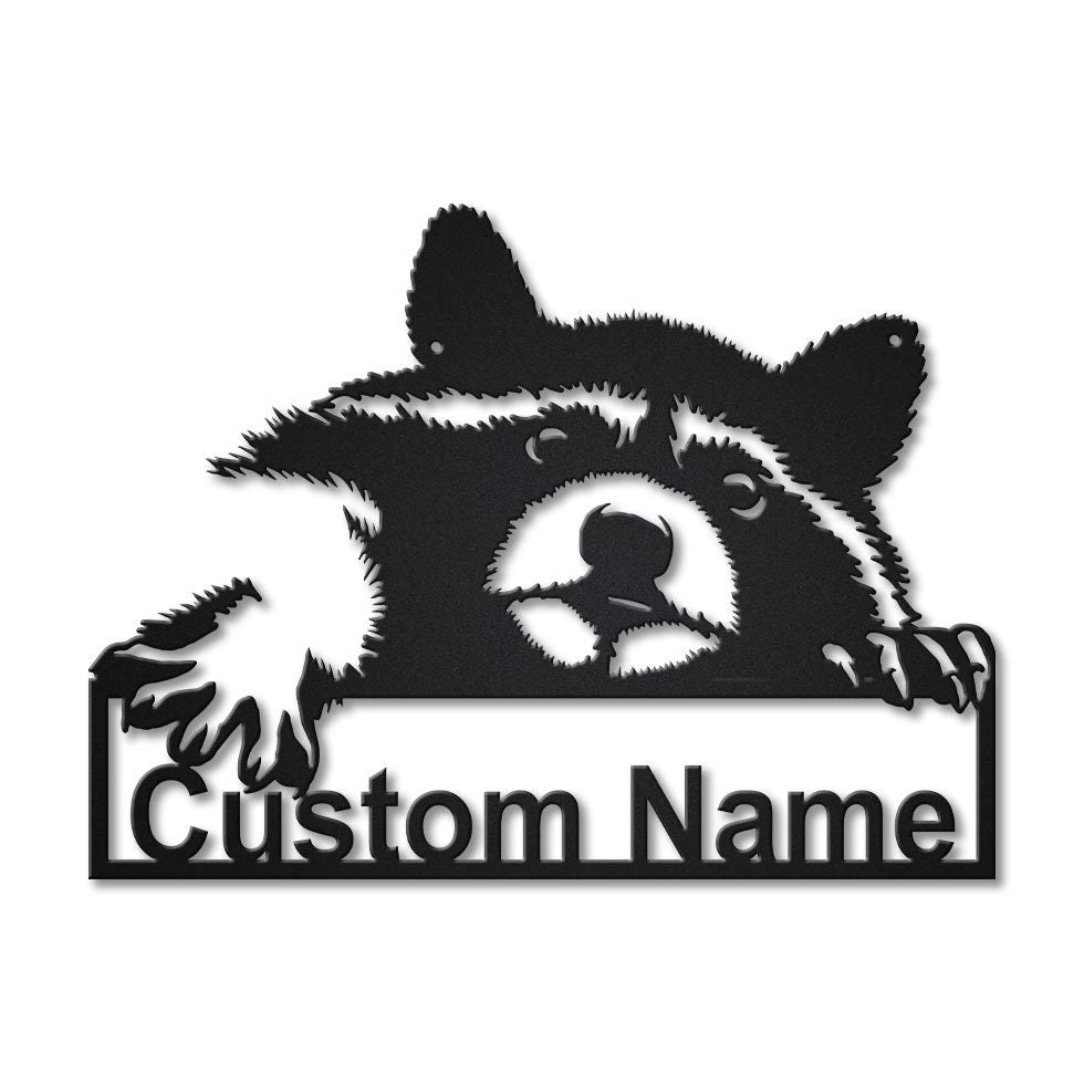 Personalized Raccoon Metal Sign Art, Custom Raccoon Metal Sign, Animal Funny, Fathers Day Gift, Pets Gift