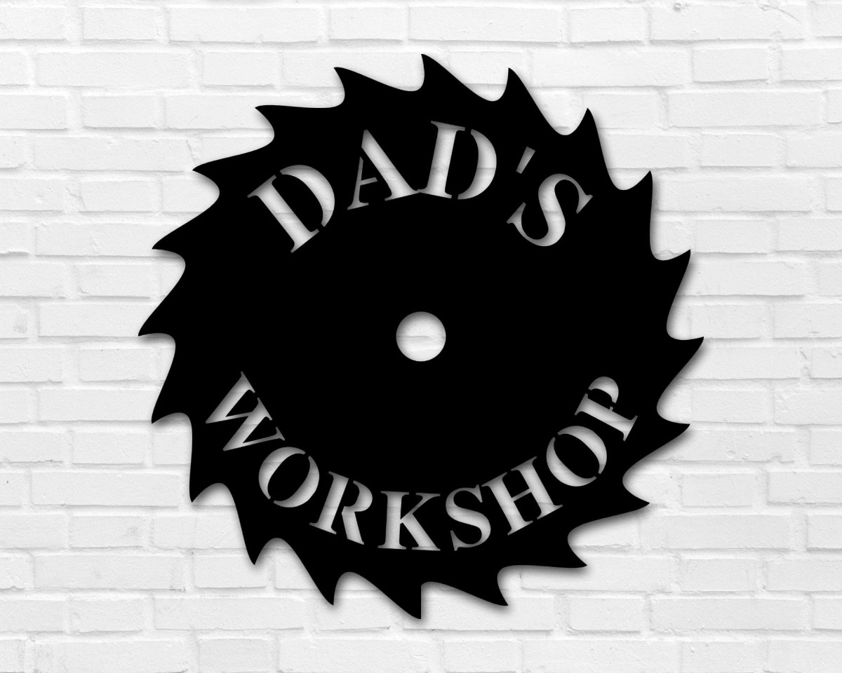 Dads Workshop Metal Sign, Custom Garage Sign, Personalized Fathers Day Gift, Grandpas Shop Sign, Man Cave Decor, Woodshop Sign, For Him